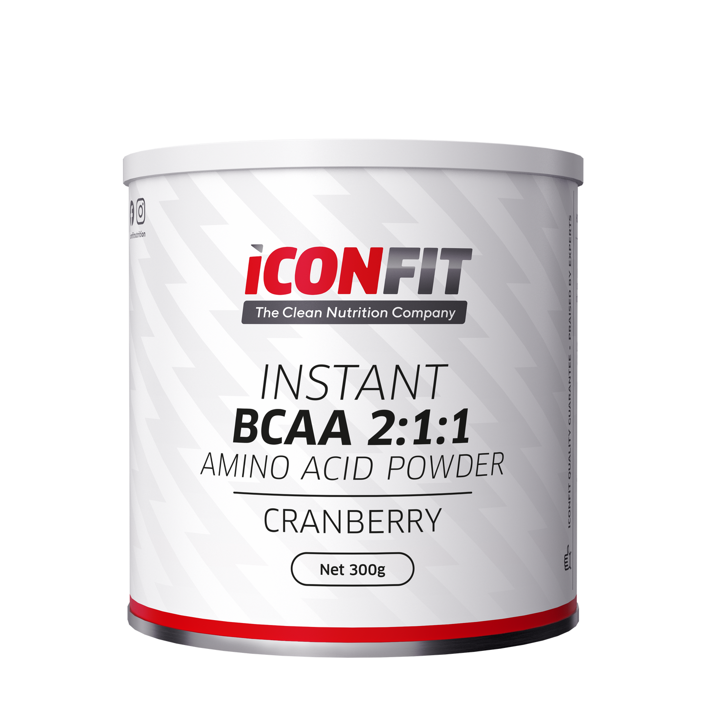 ICONFIT Instant BCAA 2:1:1 aminoskābju pulveris, dzērveņu garša, 300g muskuļu atjaunošanai un enerģijai