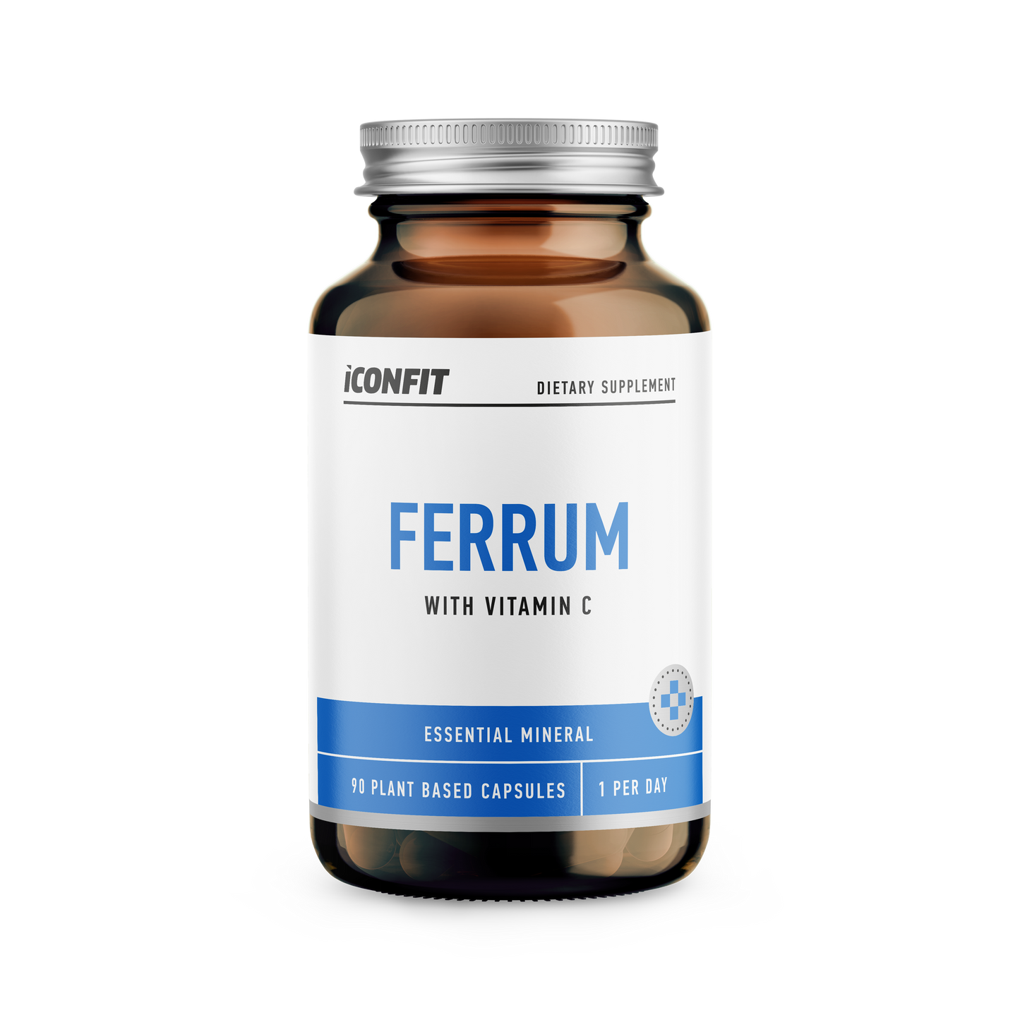 ICONFIT Dzelzs Ferrum 20mg + Vitamīns C 1000mg (90 Kapsulas)