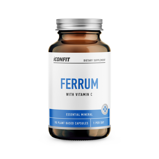 ICONFIT Dzelzs Ferrum 20mg + Vitamīns C 1000mg (90 Kapsulas)